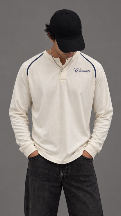 White Cropped Henley