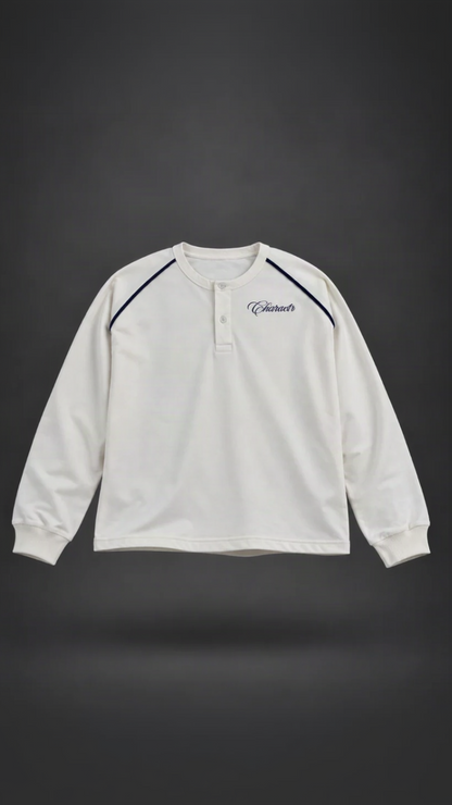 White Cropped Henley