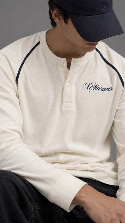 White Cropped Henley