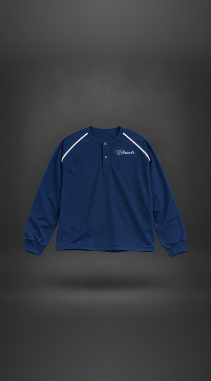 Blue Cropped henley