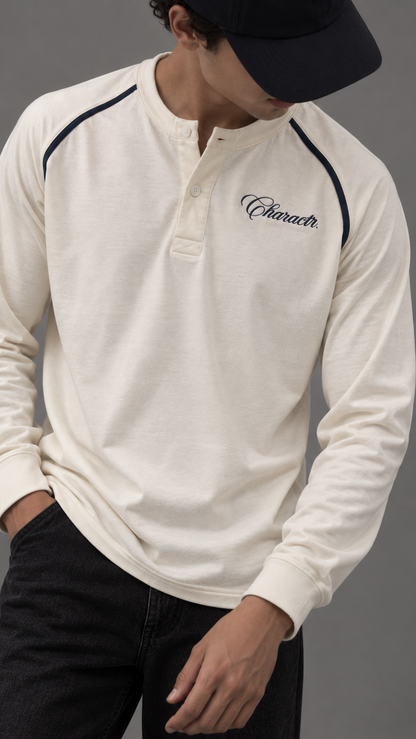 White Cropped Henley