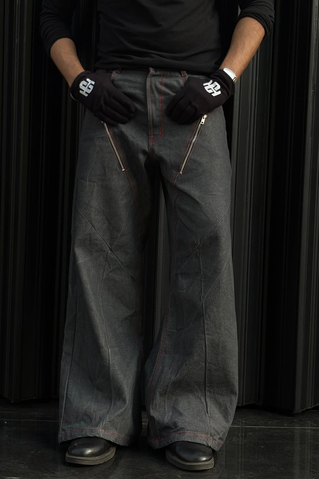 Gunmetal Chained Denims