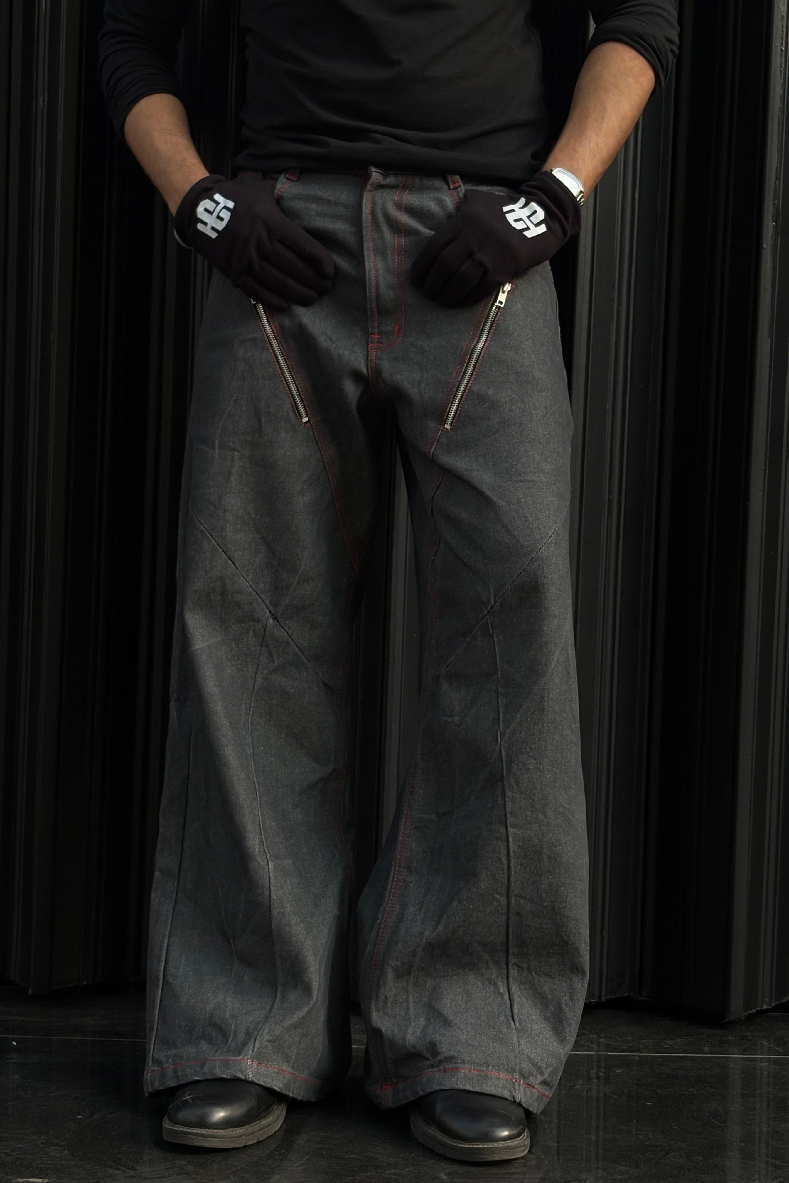 Gunmetal Chained Denims