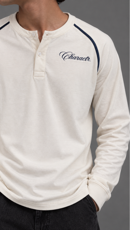 White Cropped Henley