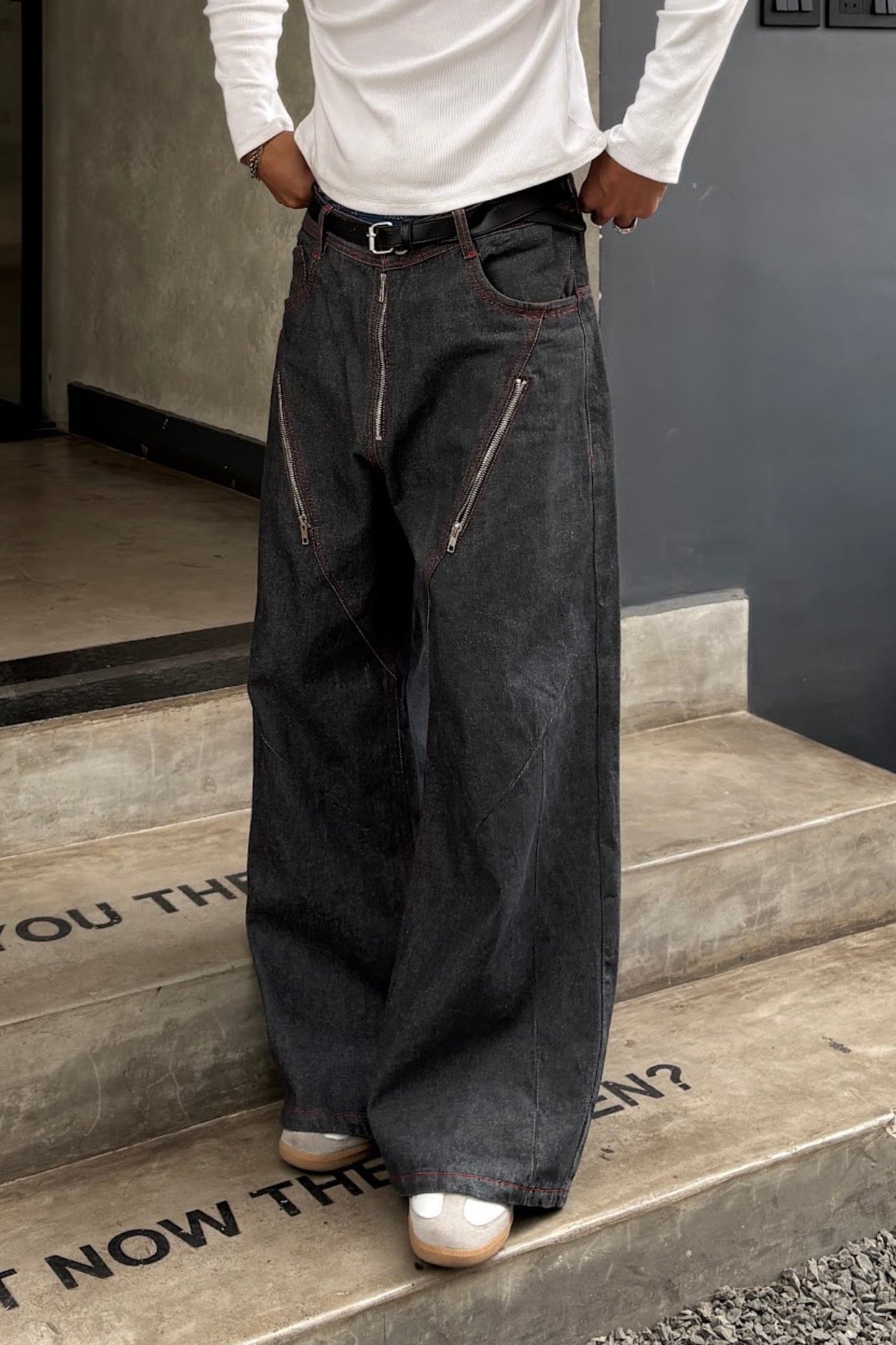 Gunmetal Chained Denims