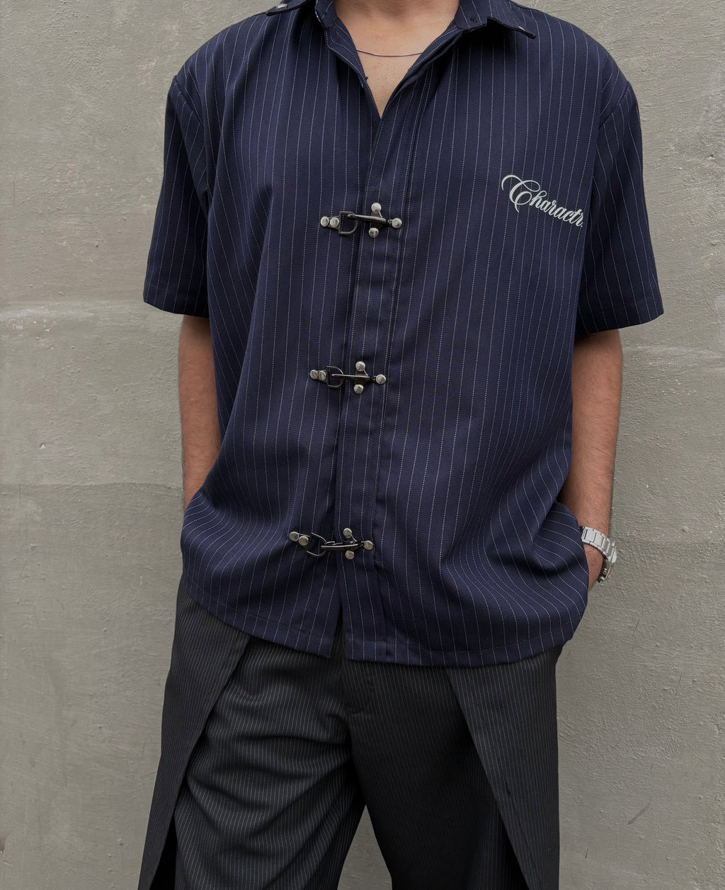 Pinstriped Clasp Shirt