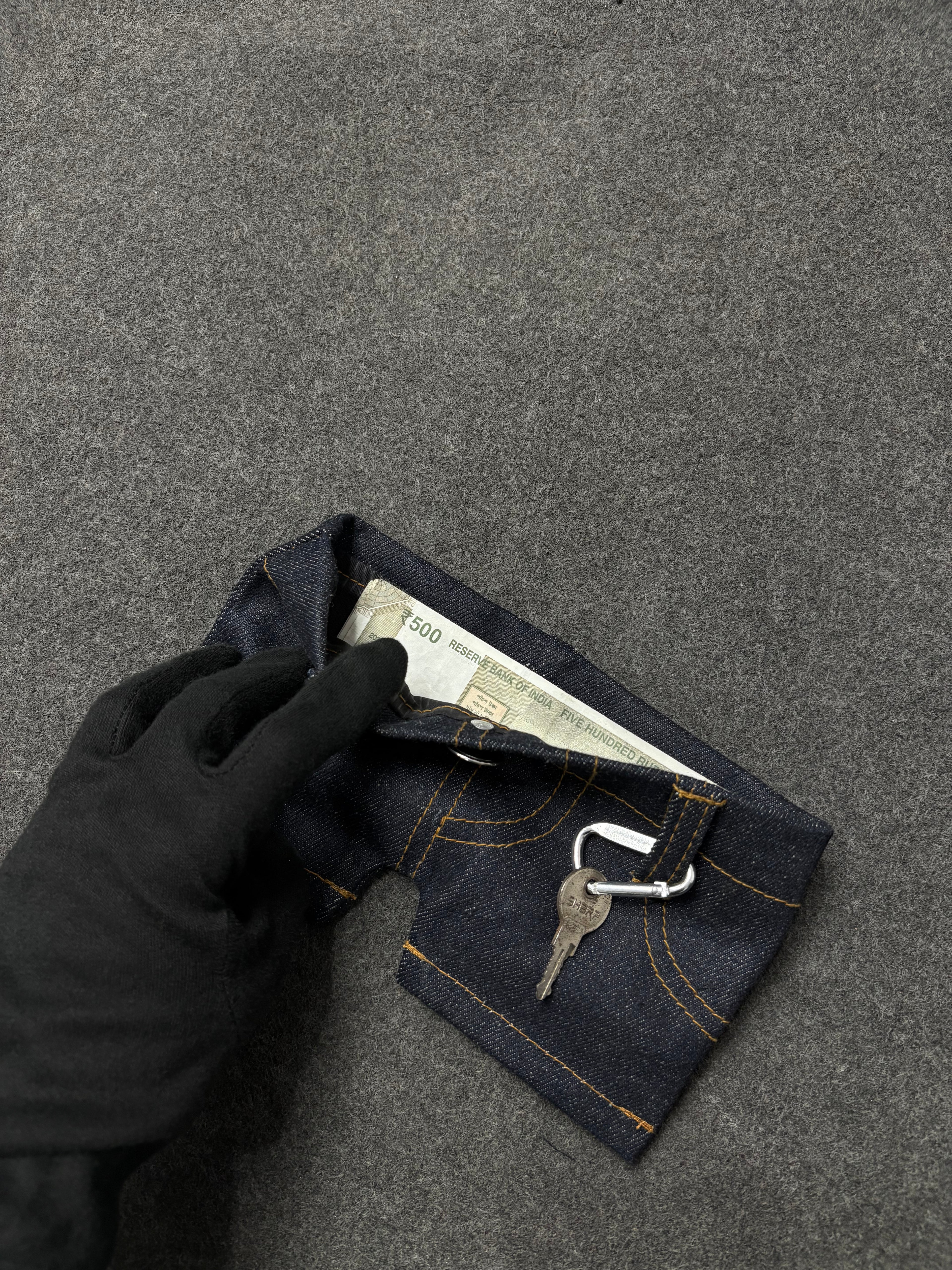 Denim utility wallet