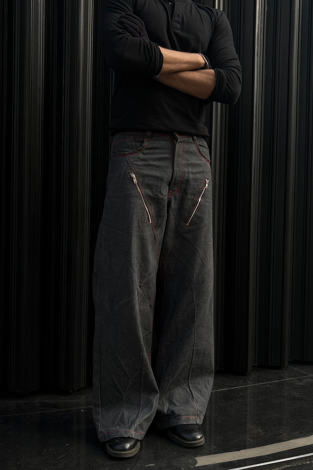Gunmetal Chained Denims