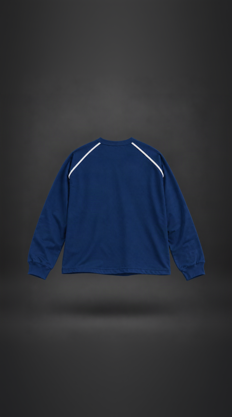 Blue Cropped henley