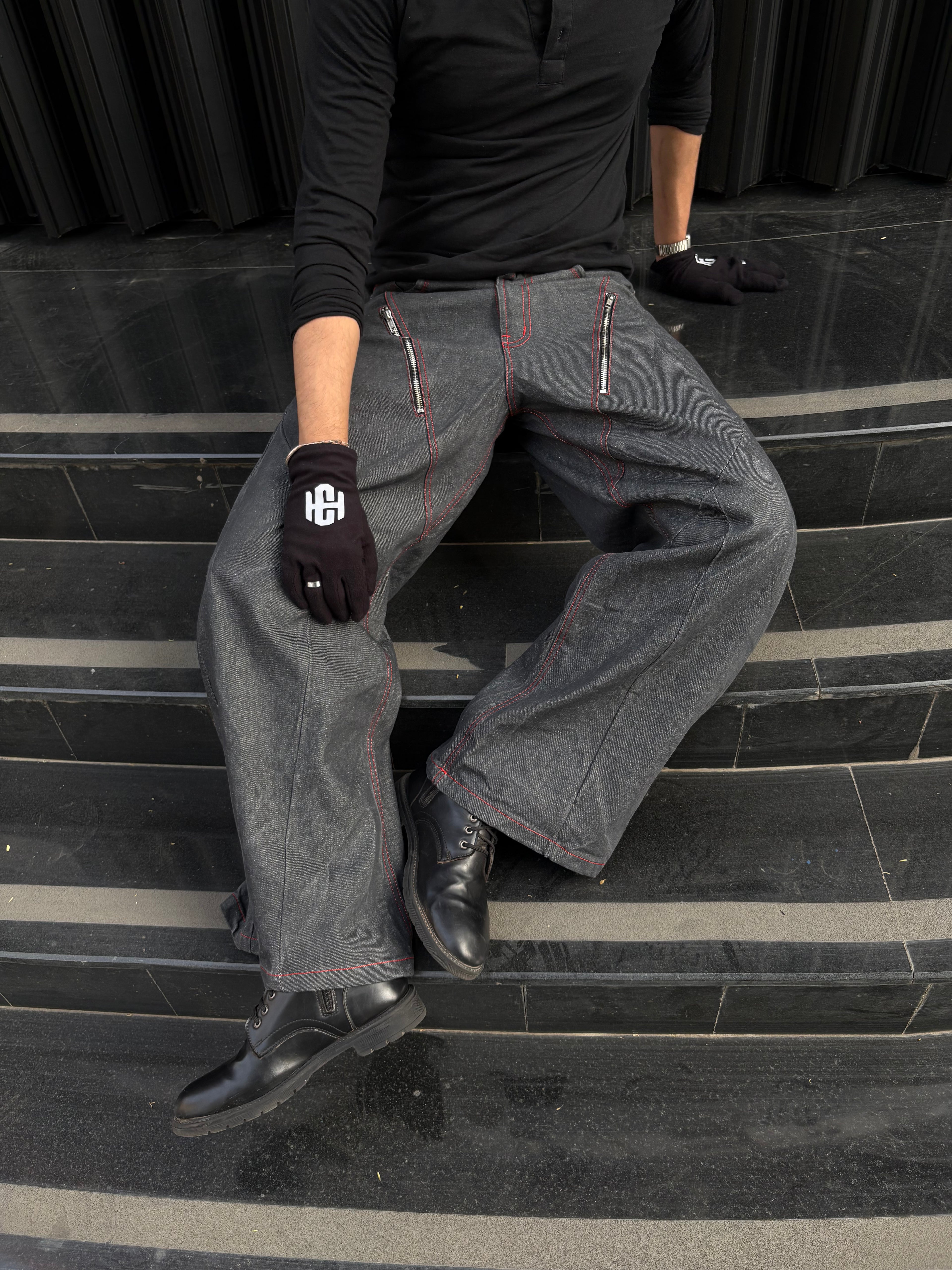 Gunmetal Chained Denims