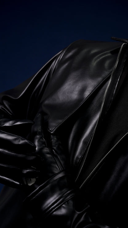 Flap Vegan Leather Jacket