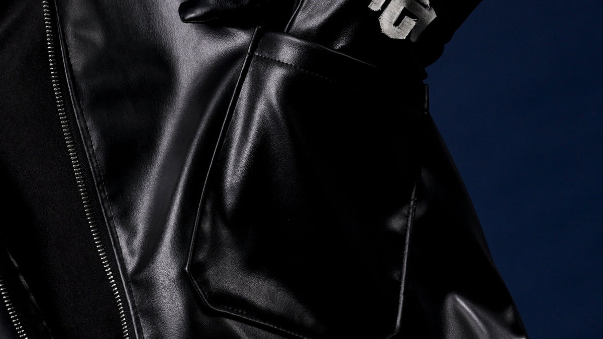 Flap Vegan Leather Jacket