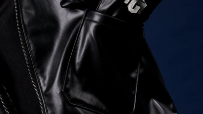 Flap Vegan Leather Jacket